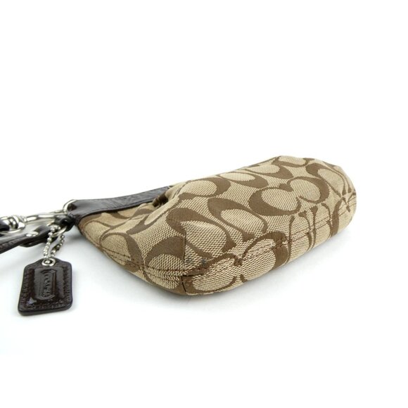 Coach Signature Khaki Brown Wristlet - Picture 4 of 12